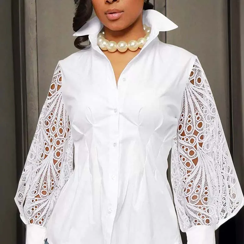 Women White Puff Long Sleeve Shirt Spring Autumn 2024 New Lapel Slim Fit Hollow Out Single-breasted Blouses Fashion Casual Tees
Women White Puff Long Sleeve Shirt Spring Autumn 2024 New Lapel Slim Fit Hollow Out Single-breasted Blouses Fashion Casual Tees