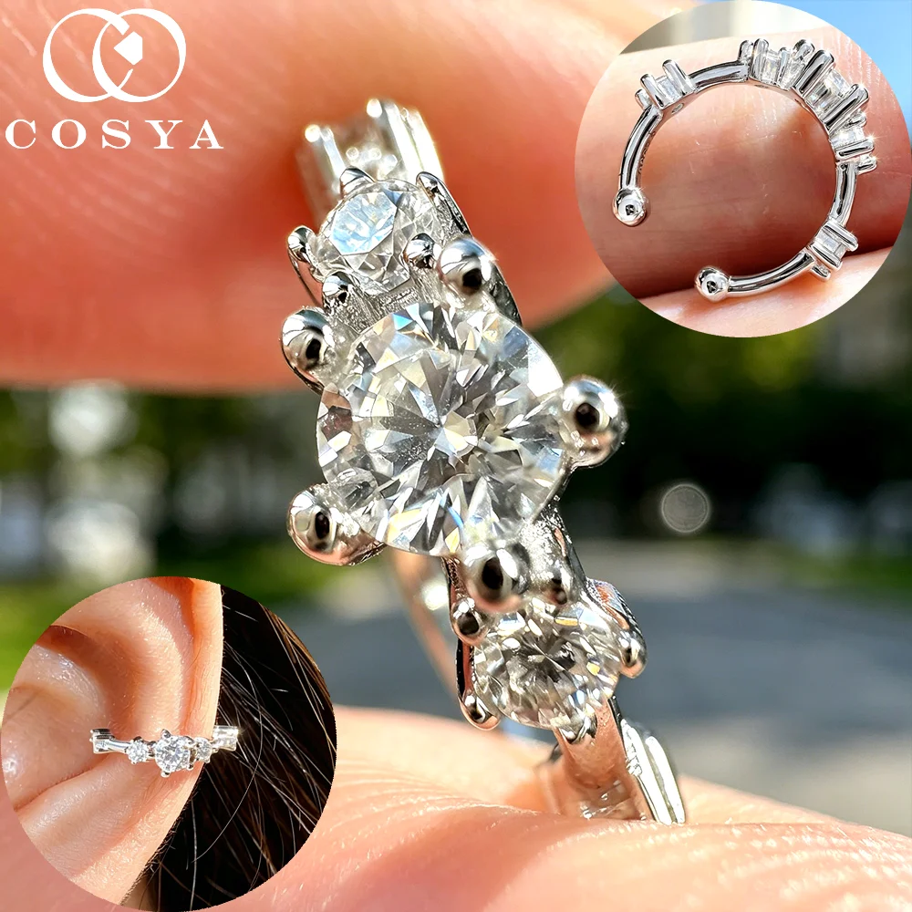 COSYA Full Moissanite Clip Earrings For Women Men 100% S925 Silver D Color Lab Diamond Party Fine Jewelry Gift With Certificate
COSYA Full Moissanite Clip Earrings For Women Men 100% S925 Silver D Color Lab Diamond Party Fine Jewelry Gift With Certificate