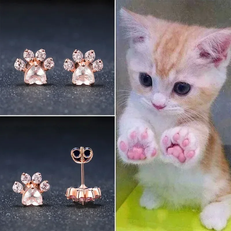 New Footprint Small Stud Earrings for Women Simple Zircon Dog Cat Paw Kitten Girl Mini Earring Ear Piercing Charm Jewelry Gift
New Footprint Small Stud Earrings for Women Simple Zircon Dog Cat Paw Kitten Girl Mini Earring Ear Piercing Charm Jewelry Gift