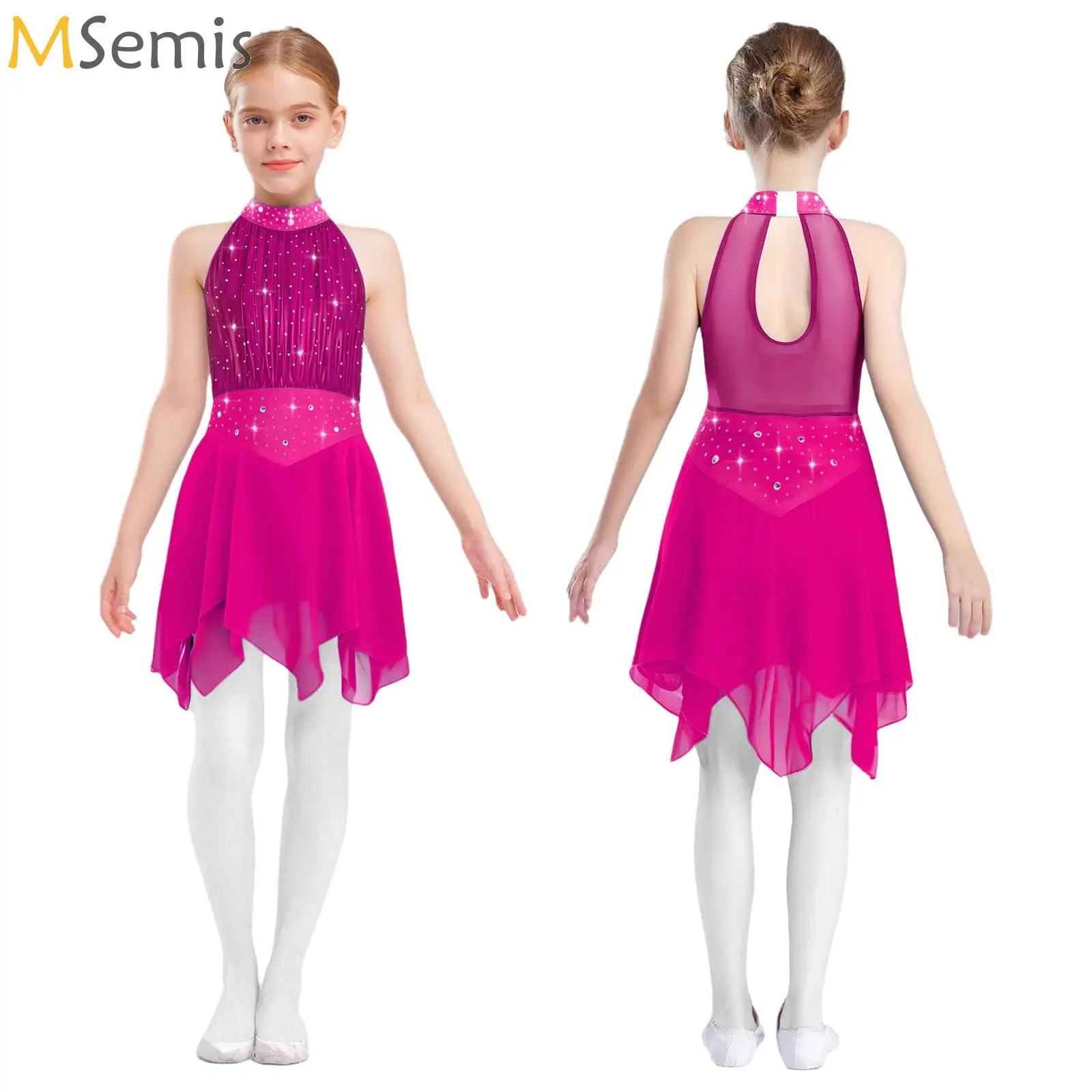 Kids Girls Figure Skating Dress Shiny Rhinestone Sheer Mesh Chiffon Tutu Ballroom Ballet Gymnastics Dance Costume Stage Clothing
Kids Girls Figure Skating Dress Shiny Rhinestone Sheer Mesh Chiffon Tutu Ballroom Ballet Gymnastics Dance Costume Stage Clothing