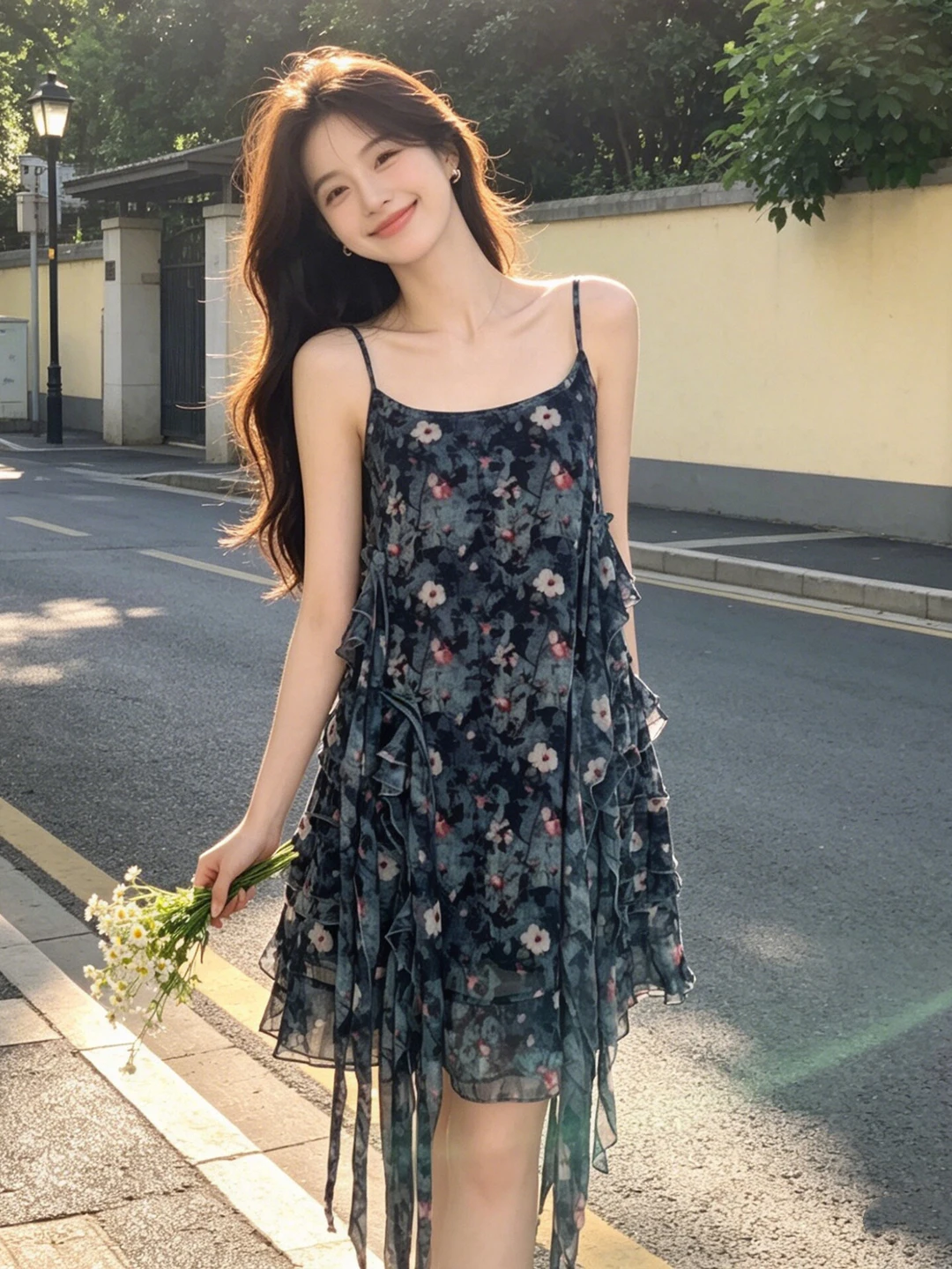 Retro Unique Beautiful Floral Print Halter Short Skirt Summer Atmosphere Sensation Clothing Lovely Dress Cotton Material Midi...
Retro Unique Beautiful Floral Print Halter Short Skirt Summer Atmosphere Sensation Clothing Lovely Dress Cotton Material Midi...