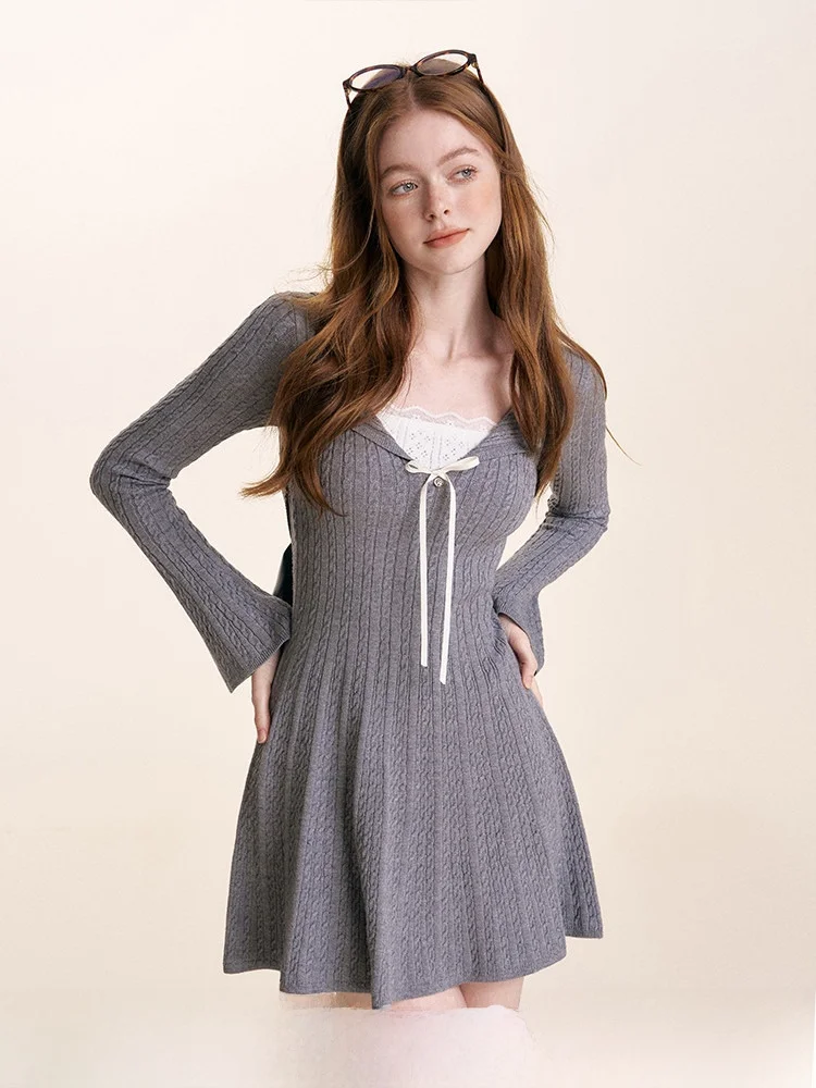 Женское зимнее модное платье Kroche Romantic Encounter с V-образным вырезом, длинными рукавами, утолщенное, вязаное, с кружевной отделкой и пэчворк-дизайном
Женское зимнее модное платье Kroche Romantic Encounter с V-образным вырезом, длинными рукавами, утолщенное, вязаное, с кружевной отделкой и пэчворк-дизайном