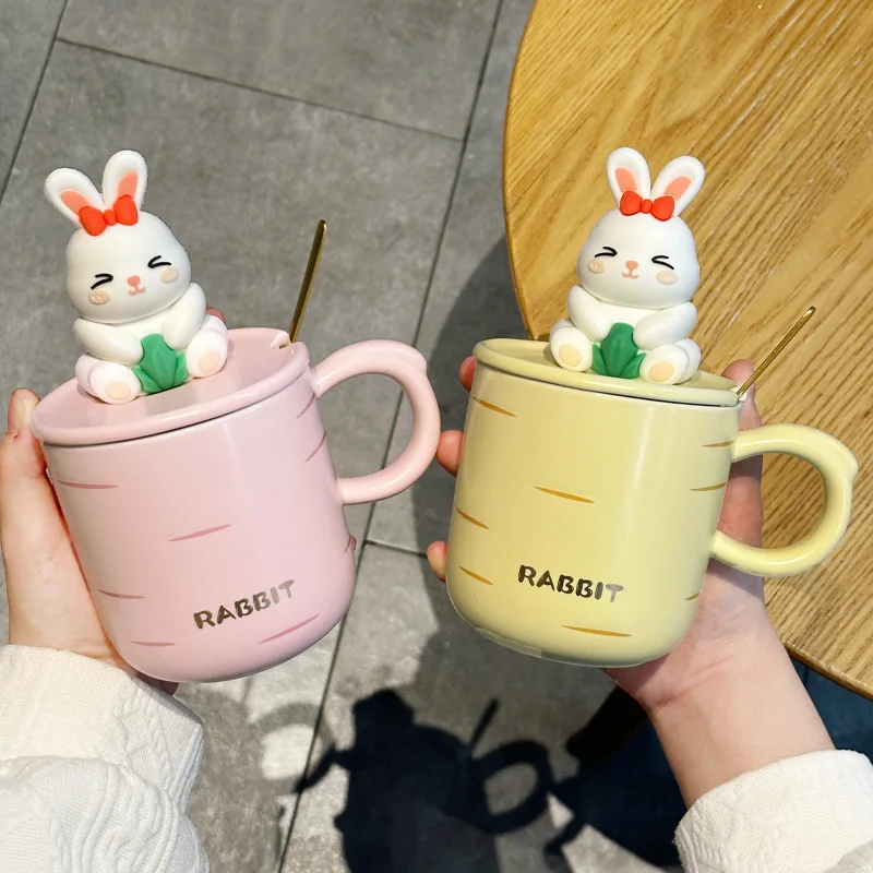 Ceramic Milk Cup Cute Coffee Mug with Lovely Rabbit Lid and Spoon Cartoon Mugs Women's Day Gifts For Women 420ML
Ceramic Milk Cup Cute Coffee Mug with Lovely Rabbit Lid and Spoon Cartoon Mugs Women's Day Gifts For Women 420ML