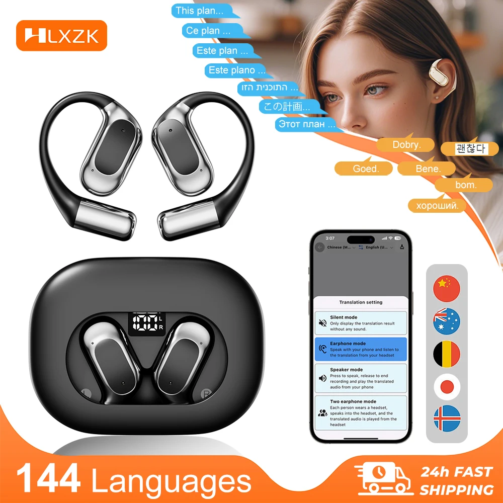 Translator Device Wireless Bluetooth Stereo Headphones 144 Languages Real Time Translation Headsets for Global Business Travel
Translator Device Wireless Bluetooth Stereo Headphones 144 Languages Real Time Translation Headsets for Global Business Travel