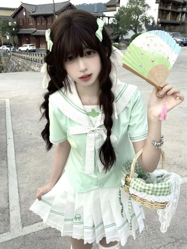 Y2k Japan Style Kawaii 2 Piece Sets Womens Outifits 2000s Sailor Collar Slim Tees + Mini Skirts Harajuku Vintage Sweet Suit Chic
Y2k Japan Style Kawaii 2 Piece Sets Womens Outifits 2000s Sailor Collar Slim Tees + Mini Skirts Harajuku Vintage Sweet Suit Chic