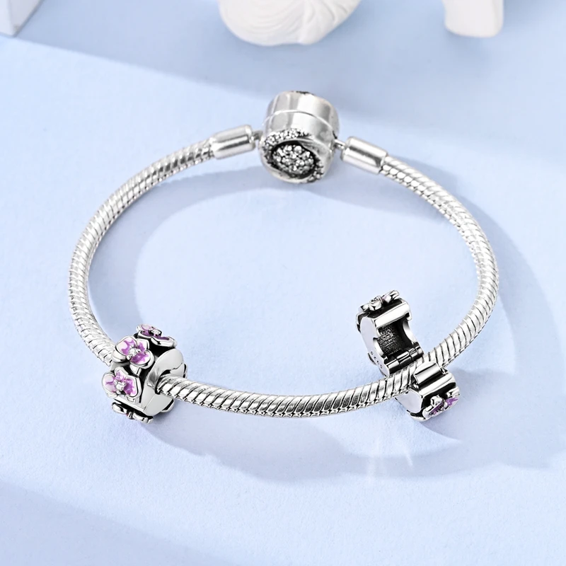 Fit Original Charms Bead 925 Sterling Silver Purple Phalaenopsis Flower Fixing Clamp Spacer Beads for Bracelet Women DIY Jewelry
Fit Original Charms Bead 925 Sterling Silver Purple Phalaenopsis Flower Fixing Clamp Spacer Beads for Bracelet Women DIY Jewelry