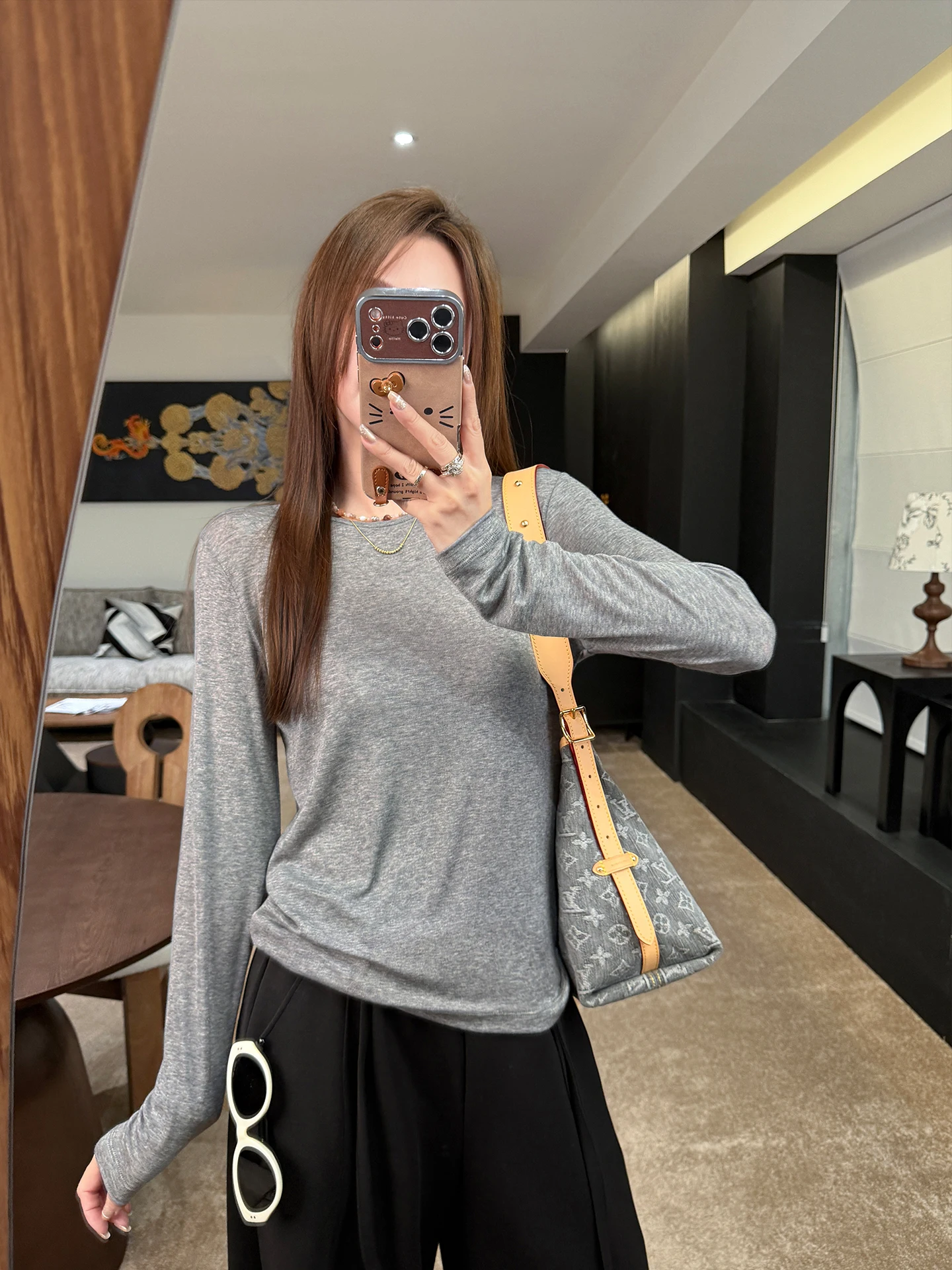 Cool Feeling Soft T-Shirt Mask Sensation Wool Classic Style Spring Gray Slimming Women's Korean Commute Style Long Sleeve rou...
Cool Feeling Soft T-Shirt Mask Sensation Wool Classic Style Spring Gray Slimming Women's Korean Commute Style Long Sleeve rou...