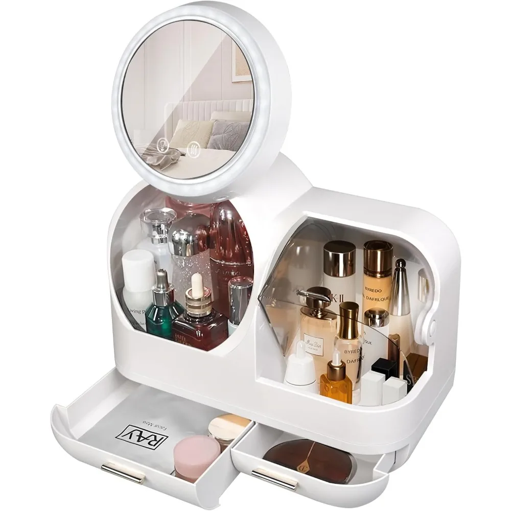 Cosmetic Display Cases Makeup Storage Organizer Box with Mirror Cosmetic Display Case with Touch Screen LED Light Anti Dust
Cosmetic Display Cases Makeup Storage Organizer Box with Mirror Cosmetic Display Case with Touch Screen LED Light Anti Dust