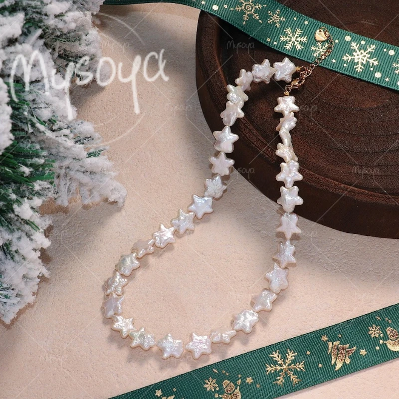 MYSOYA 10-12mm White Star Baroque Freshwater Pearl Necklace, Suitable for Birthday/Wedding/Mother's Day/Father's Day Gift A1026
MYSOYA 10-12mm White Star Baroque Freshwater Pearl Necklace, Suitable for Birthday/Wedding/Mother's Day/Father's Day Gift A1026