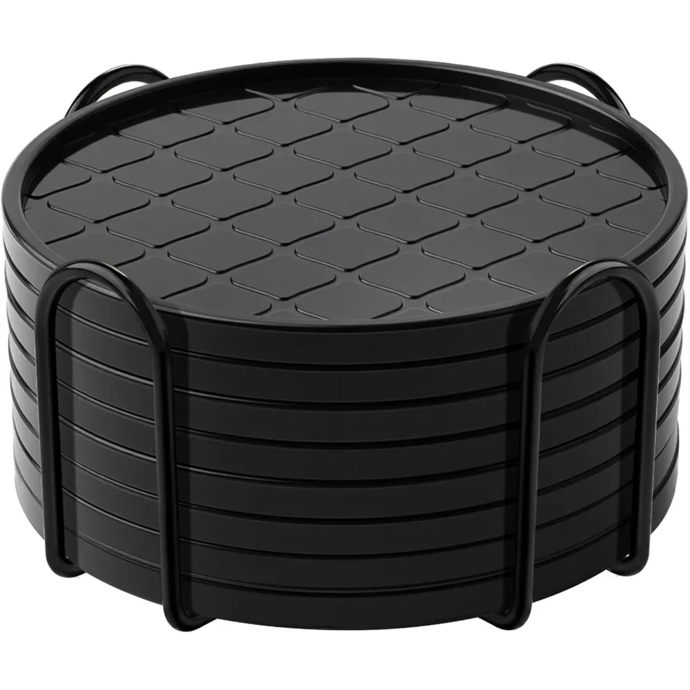 Coasters Set of 8,Hot or Cold Drink Coasters with Holder,Modern Style Coffee Table Coaster,Suitable for Kinds Cups Beer,Drink,An
Coasters Set of 8,Hot or Cold Drink Coasters with Holder,Modern Style Coffee Table Coaster,Suitable for Kinds Cups Beer,Drink,An