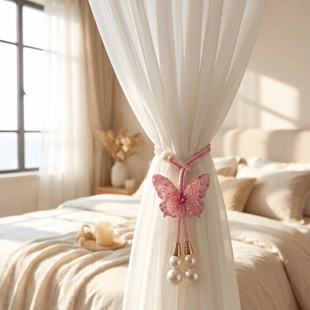 2PCS Adjustable Butterfly Curtain Tie Strap Creative Decorative Pearl Curtain Buckle Artificial Pearl Curtain Binding
2PCS Adjustable Butterfly Curtain Tie Strap Creative Decorative Pearl Curtain Buckle Artificial Pearl Curtain Binding
