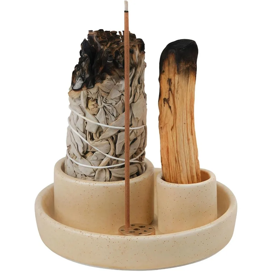 Держатель для благовоний 4 в 1, керамическая палочка для благовоний и держатель Palo Santo, держатель для шалфея для горения — керамический лоток для золы 5,5 дюйма для Medita
Держатель для благовоний 4 в 1, керамическая палочка для благовоний и держатель Palo Santo, держатель для шалфея для горения — керамический лоток для золы 5,5 дюйма для Medita