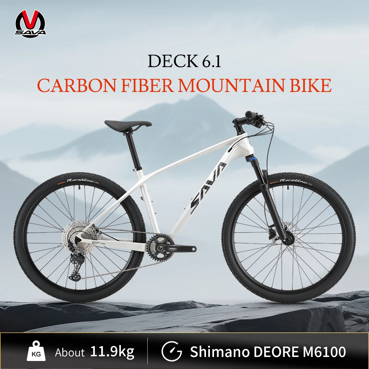 SAVA Carbon Fiber Mountain Bike 27.5/29-inch Adult Bike City Commuter Bike 12-speed
SAVA Carbon Fiber Mountain Bike 27.5/29-inch Adult Bike City Commuter Bike 12-speed