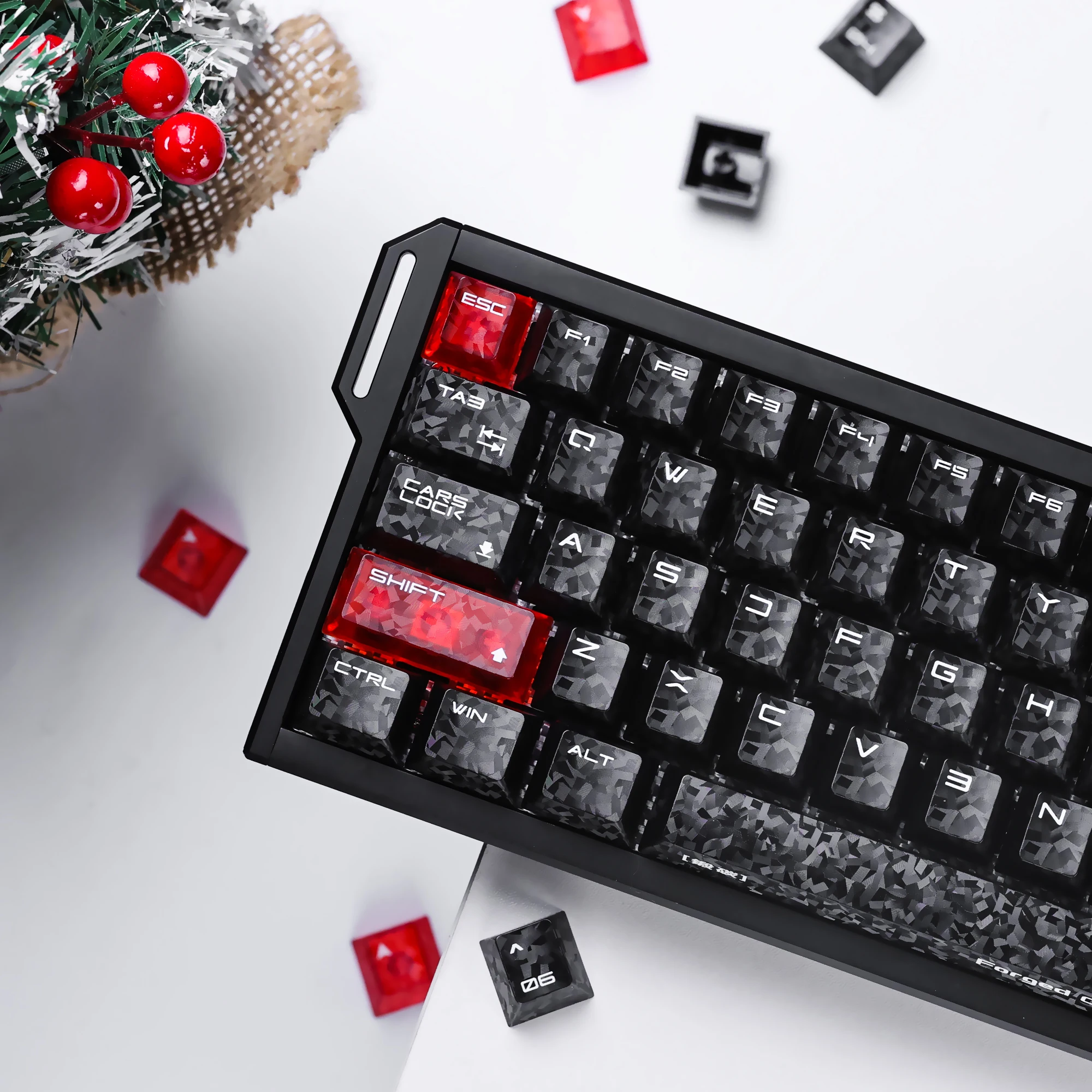 123 Keys Forged Carbon Patterned Keycaps Cherry Height Engraved Red Translucent Keycaps for MX Mechanical keyboard Magnetic
123 Keys Forged Carbon Patterned Keycaps Cherry Height Engraved Red Translucent Keycaps for MX Mechanical keyboard Magnetic