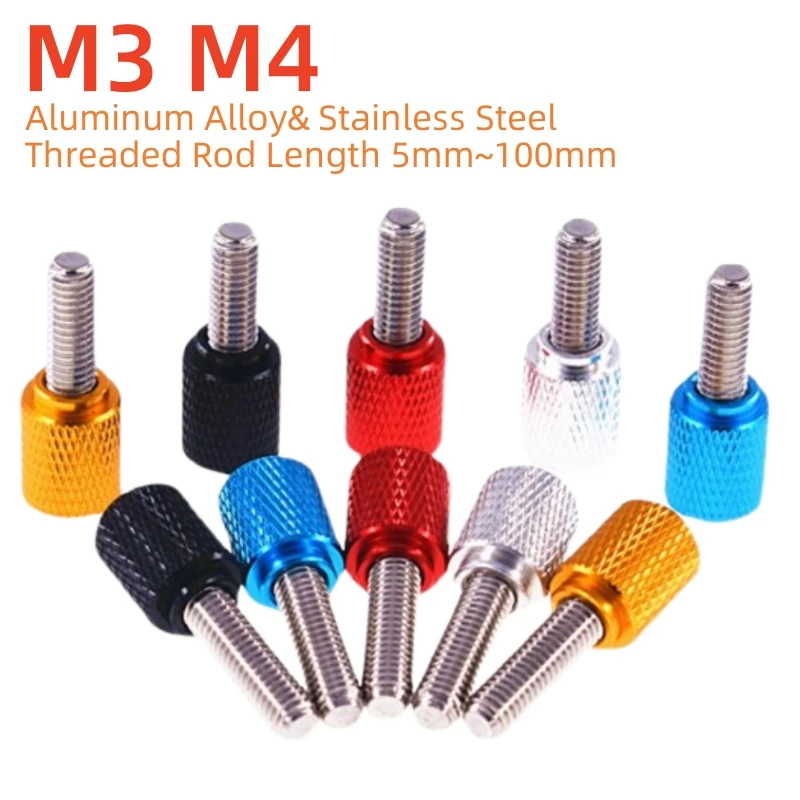2pcs M3 M4 Hand Grip Knob Bolts Aluminium Alloy + Stainless Steel Knurled Thumb Screw Handle Screw Color Anodizing
2pcs M3 M4 Hand Grip Knob Bolts Aluminium Alloy + Stainless Steel Knurled Thumb Screw Handle Screw Color Anodizing