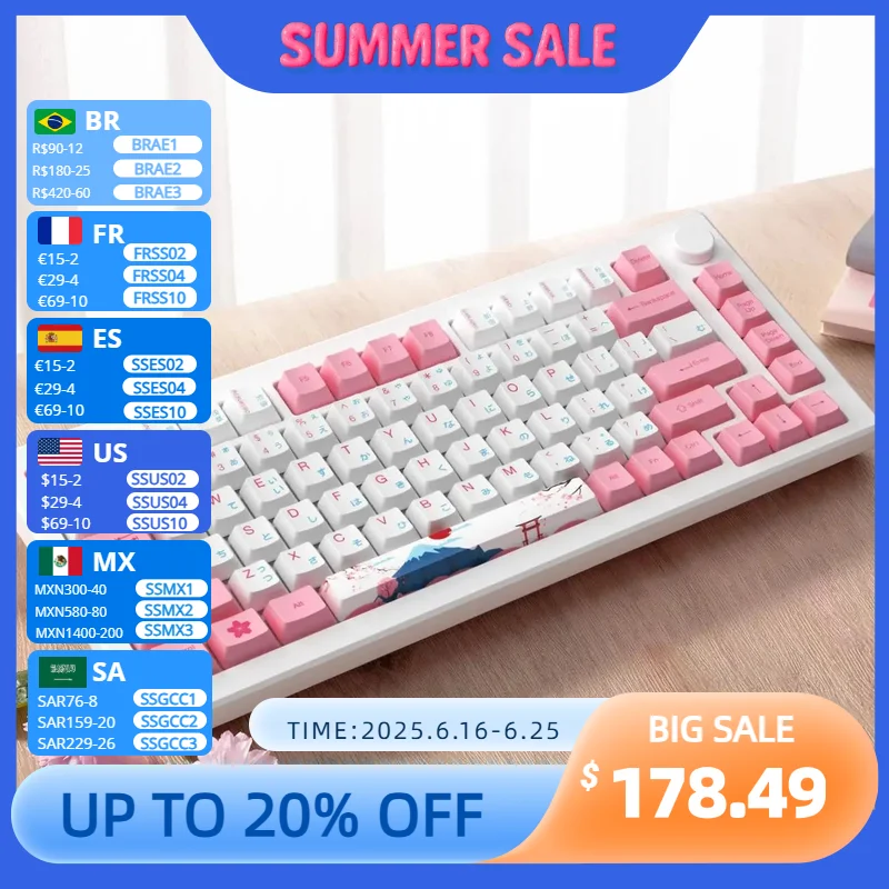 Akko MOD007B-HE ПК Токио R2 75% Механическая игровая клавиатура с несколькими режимами RGB клавиатуры прокладка крепление с магнитным переключателем
Akko MOD007B-HE ПК Токио R2 75% Механическая игровая клавиатура с несколькими режимами RGB клавиатуры прокладка крепление с магнитным переключателем