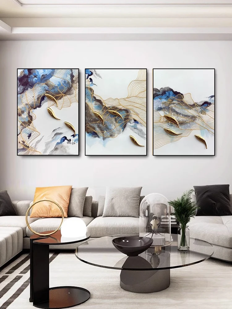 Pure Hand Drawing Oil Painting Light Luxury Fish Pattern Decorative Modern Minimalist Triple Office Background Hanging
Pure Hand Drawing Oil Painting Light Luxury Fish Pattern Decorative Modern Minimalist Triple Office Background Hanging
