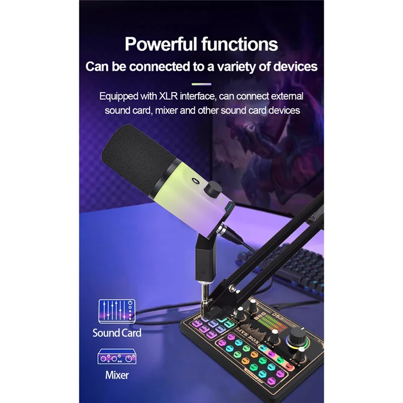 BNVN-двойной режим XLR/USB динамический микрофон RGB разъем для наушников подставка для записи прямой трансляции для игр подкастинга
BNVN-двойной режим XLR/USB динамический микрофон RGB разъем для наушников подставка для записи прямой трансляции для игр подкастинга