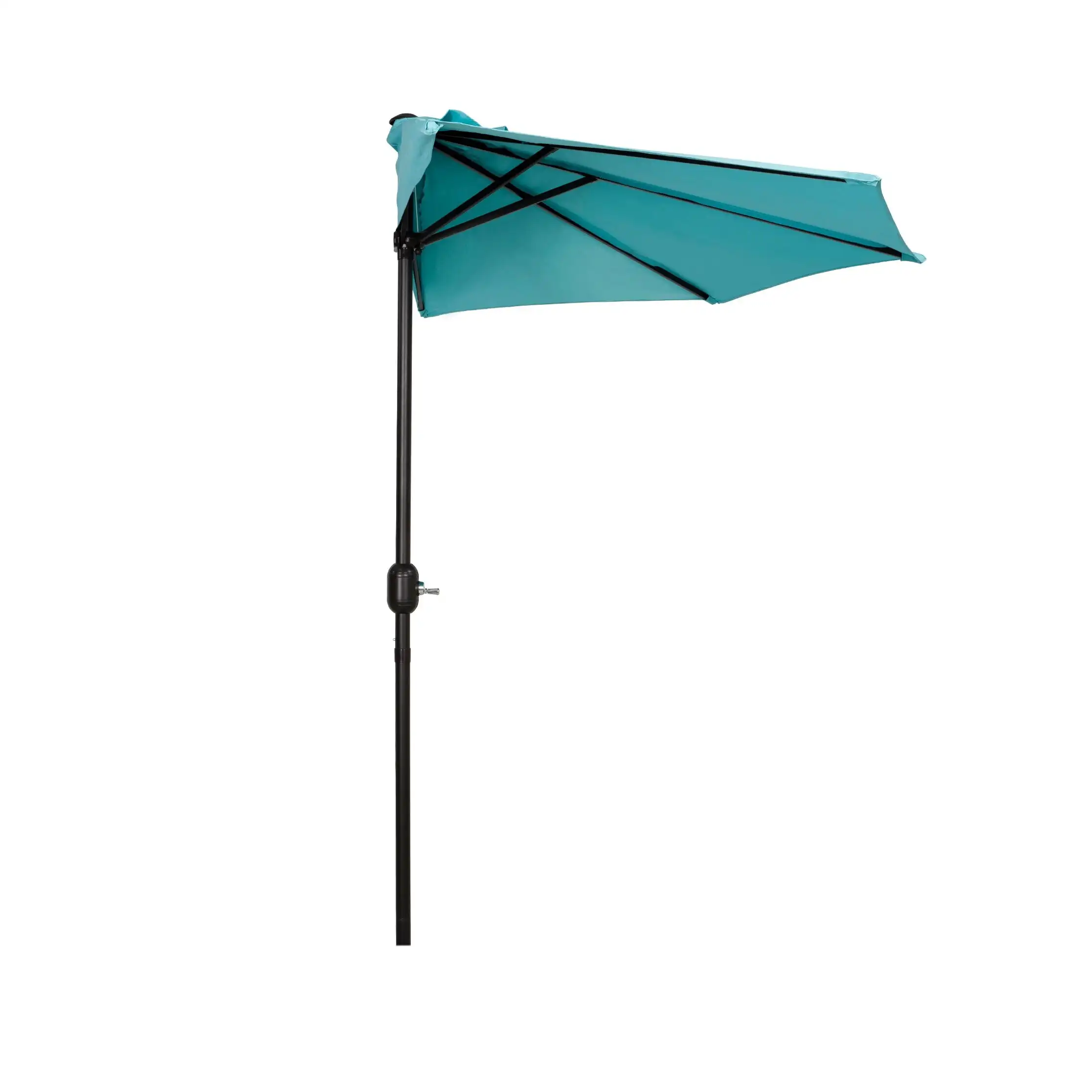 9' Half Round Crank Patio Umbrella in Turquoise, All-Weather Design
9' Half Round Crank Patio Umbrella in Turquoise, All-Weather Design
