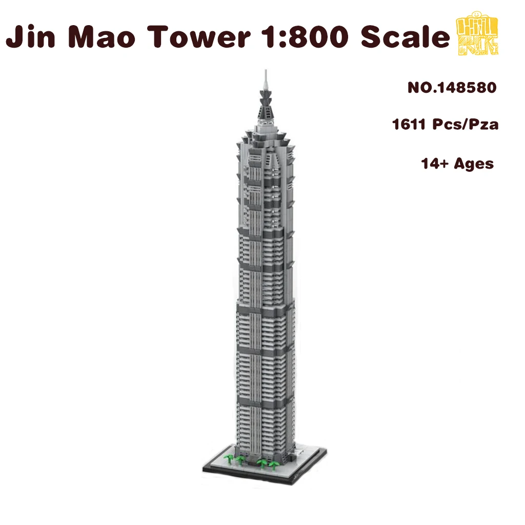 MOC-148580 Jin Mao Tower 1:800 Scale Model With PDF Drawings Building Blocks Bricks Kids DIY Toys Birthday Christmas Gifts
MOC-148580 Jin Mao Tower 1:800 Scale Model With PDF Drawings Building Blocks Bricks Kids DIY Toys Birthday Christmas Gifts