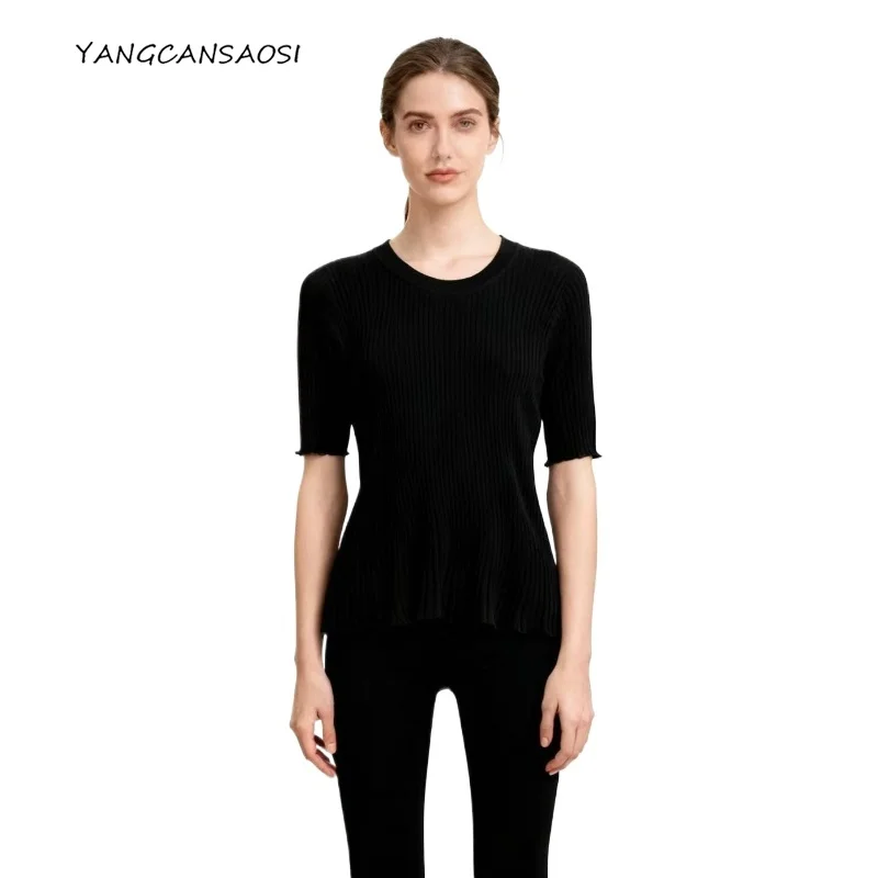 Women's Casual Summer New Style 70% Natural Mulberry Silk 30% Cotton Round Neck Short Sleeve Comfortable Bottoming Shirt
Women's Casual Summer New Style 70% Natural Mulberry Silk 30% Cotton Round Neck Short Sleeve Comfortable Bottoming Shirt