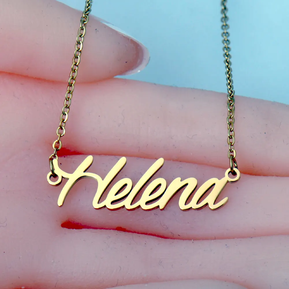 AOLOSHOW Dainty Engraved Helena Gold color Name Necklace for Women Stainless Steel Letter Pendant Jewelry Birthday Gift
AOLOSHOW Dainty Engraved Helena Gold color Name Necklace for Women Stainless Steel Letter Pendant Jewelry Birthday Gift