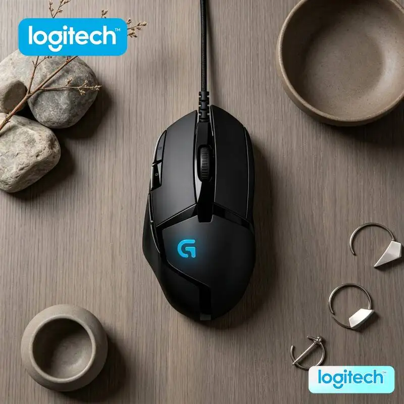 High-Precision Logitech G402 Gaming Mouse Delta Zero Optical Sensor 8 Custom Buttons 1ms Response Anti-Slip Play