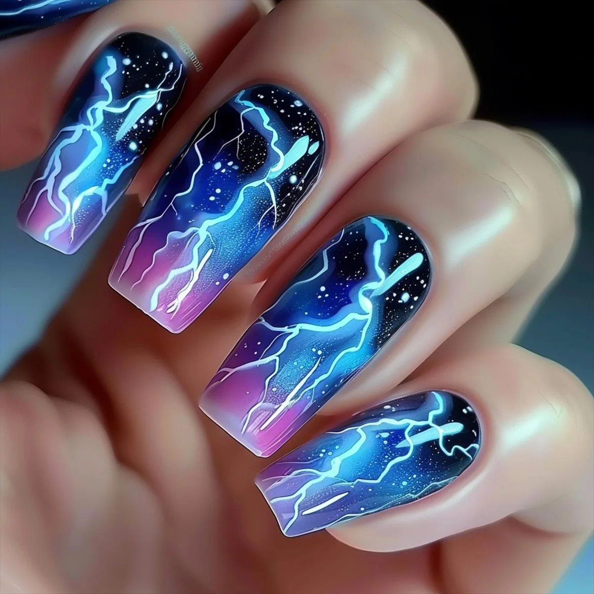 24PCS Blue Gradient French Stick on Fake Nails with Lightning Patterns Sweet Cool Medium Square False Nails for Women Ins Nails
24PCS Blue Gradient French Stick on Fake Nails with Lightning Patterns Sweet Cool Medium Square False Nails for Women Ins Nails