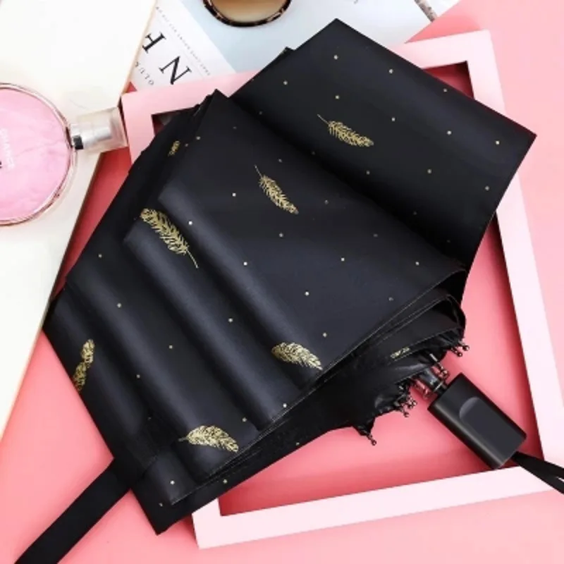 Black Glue Three-fold Umbrella Gold Feather Sunshade Rainproof Umbrella Sun Blocking Umbrella Home Daily Use Iron Bone
Black Glue Three-fold Umbrella Gold Feather Sunshade Rainproof Umbrella Sun Blocking Umbrella Home Daily Use Iron Bone