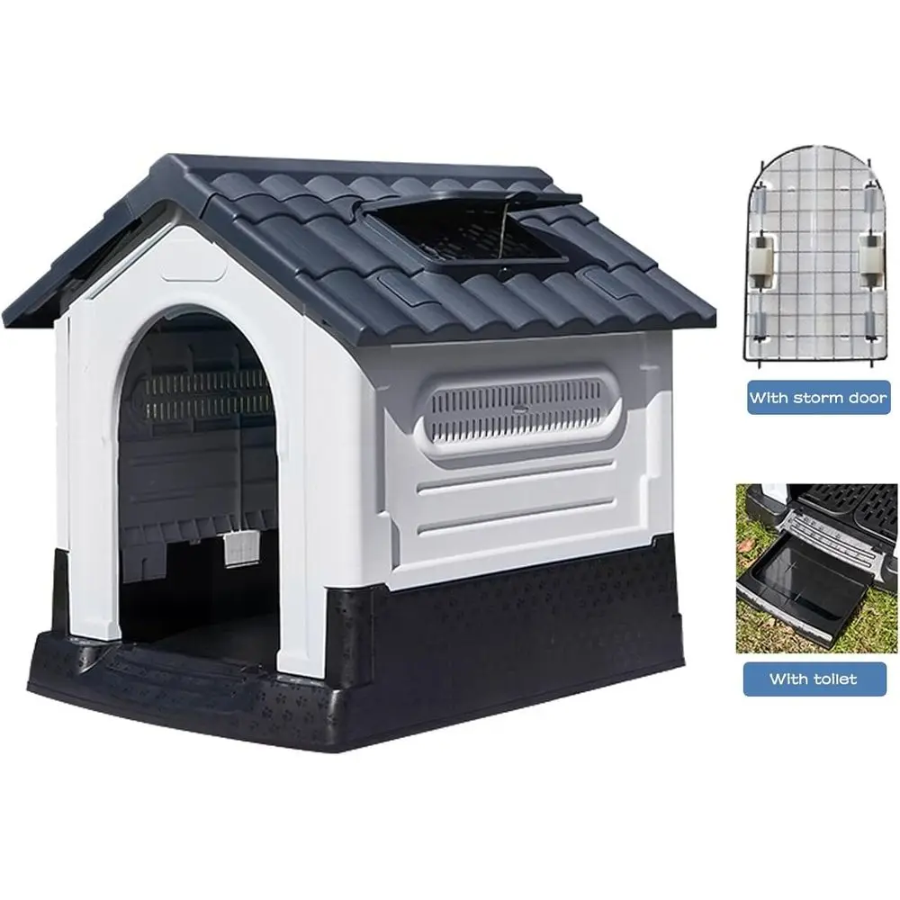 Durable Outdoor Dog House for Large and Small Dogs, Plastic Doghouse with Door and Toilet, Winter-Ready (452 Gray)
Durable Outdoor Dog House for Large and Small Dogs, Plastic Doghouse with Door and Toilet, Winter-Ready (452 Gray)
