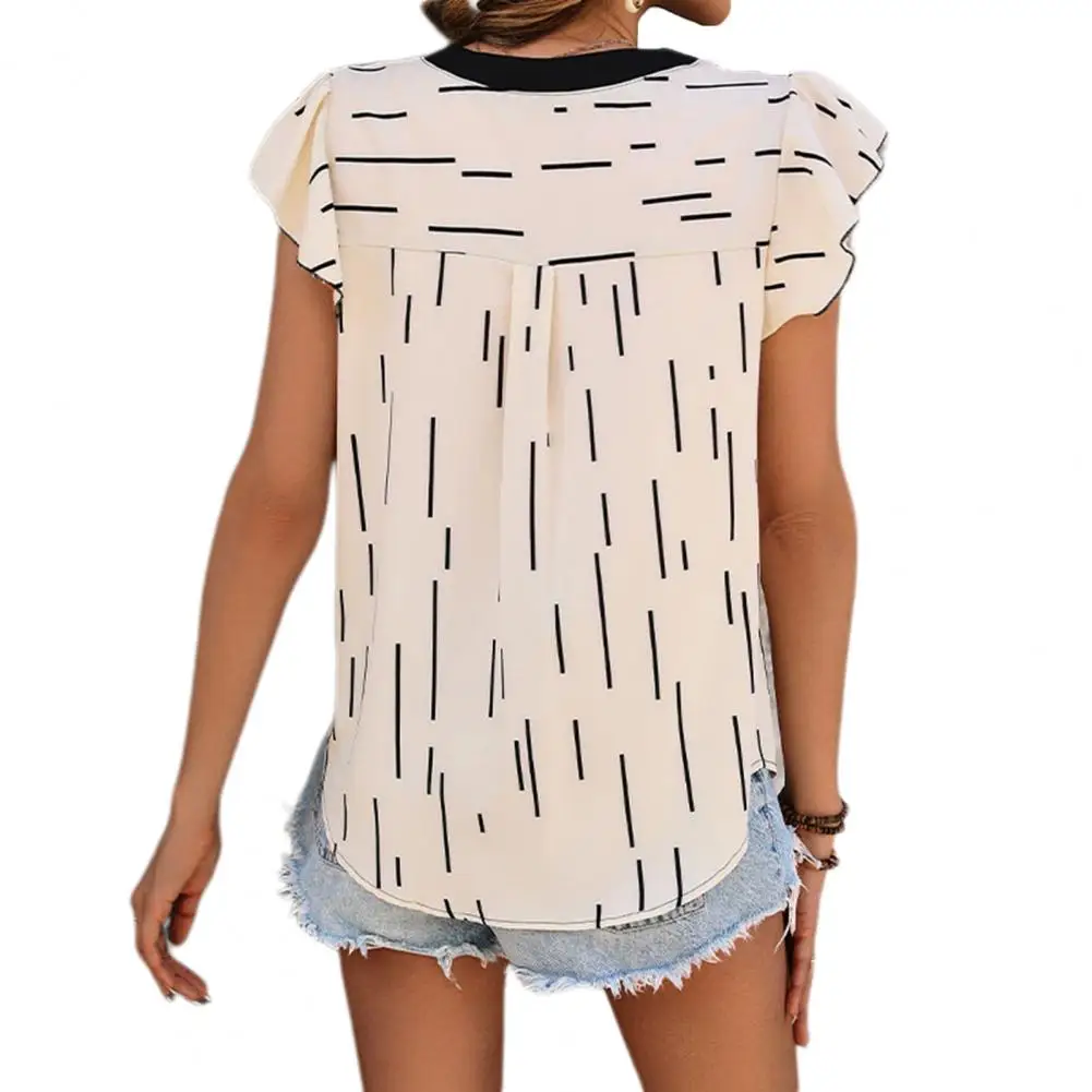Women Shirt Stylish Women's Summer Tops V-neck Contrast Color Splicing Ruffle Leaf Flying Sleeve Loose Fit Pullover Blouses
Women Shirt Stylish Women's Summer Tops V-neck Contrast Color Splicing Ruffle Leaf Flying Sleeve Loose Fit Pullover Blouses