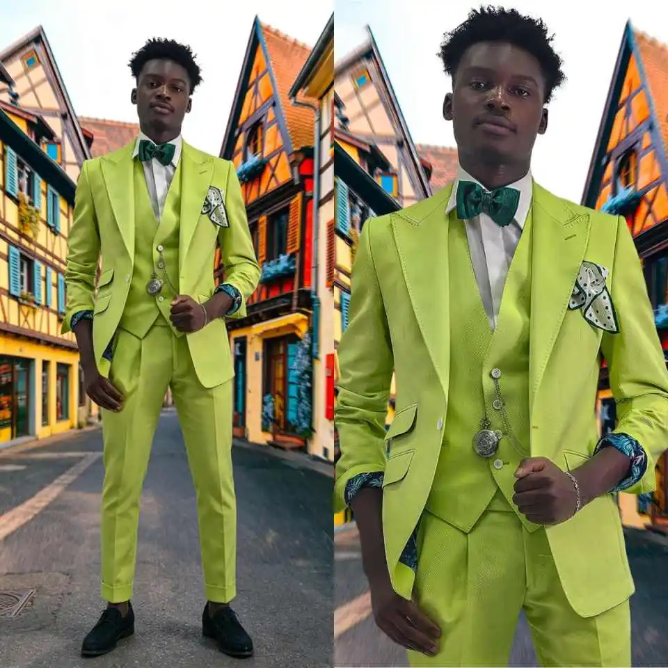 Modern 3 Pieces Men's Suits Peaked Lapel One Button Jacket Blazer Sets Classic Fit Prom Male Party Customized Wear
Modern 3 Pieces Men's Suits Peaked Lapel One Button Jacket Blazer Sets Classic Fit Prom Male Party Customized Wear