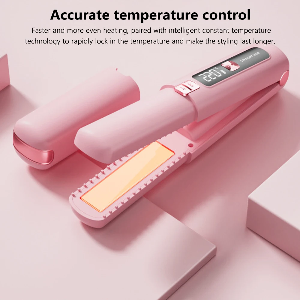 Professional Wireless Hair Straightener Ceramic Plates Fast Heating 2-in1 Hair Tool Adjustable Temperature
Professional Wireless Hair Straightener Ceramic Plates Fast Heating 2-in1 Hair Tool Adjustable Temperature