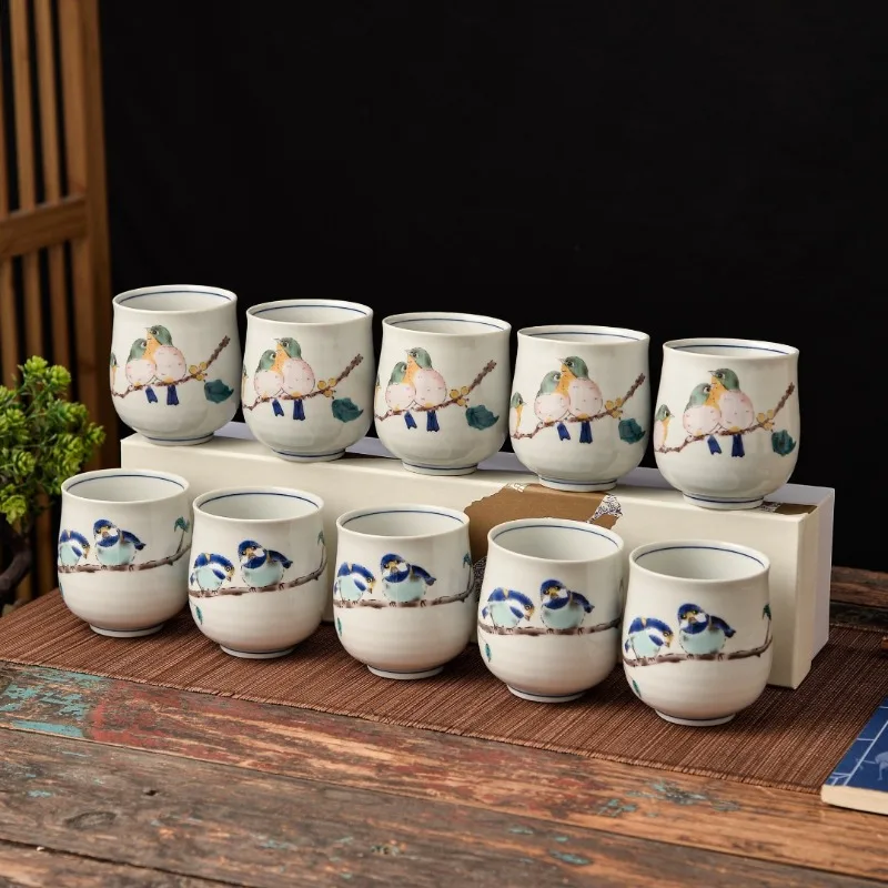 Kutani Style Japanese Ceramic Tea Cup Set Of 5 Bird Pattern Small Tea Cups Traditional Sake Cup Gift Box For Home
Kutani Style Japanese Ceramic Tea Cup Set Of 5 Bird Pattern Small Tea Cups Traditional Sake Cup Gift Box For Home