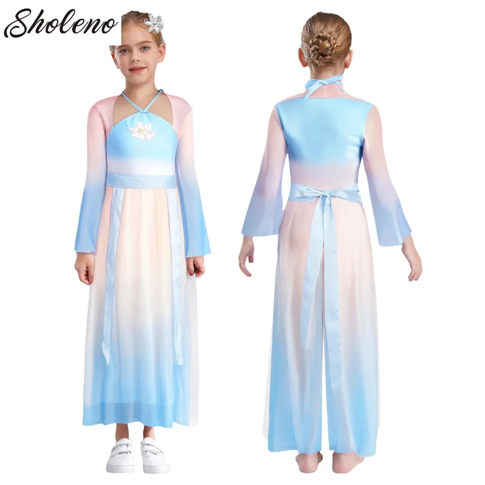 Classical Dancer Performance Costumes Chiffon Practice Dance Clothes Body Long Outer Green Pink Chinese Style Folk Dance Dress
Classical Dancer Performance Costumes Chiffon Practice Dance Clothes Body Long Outer Green Pink Chinese Style Folk Dance Dress