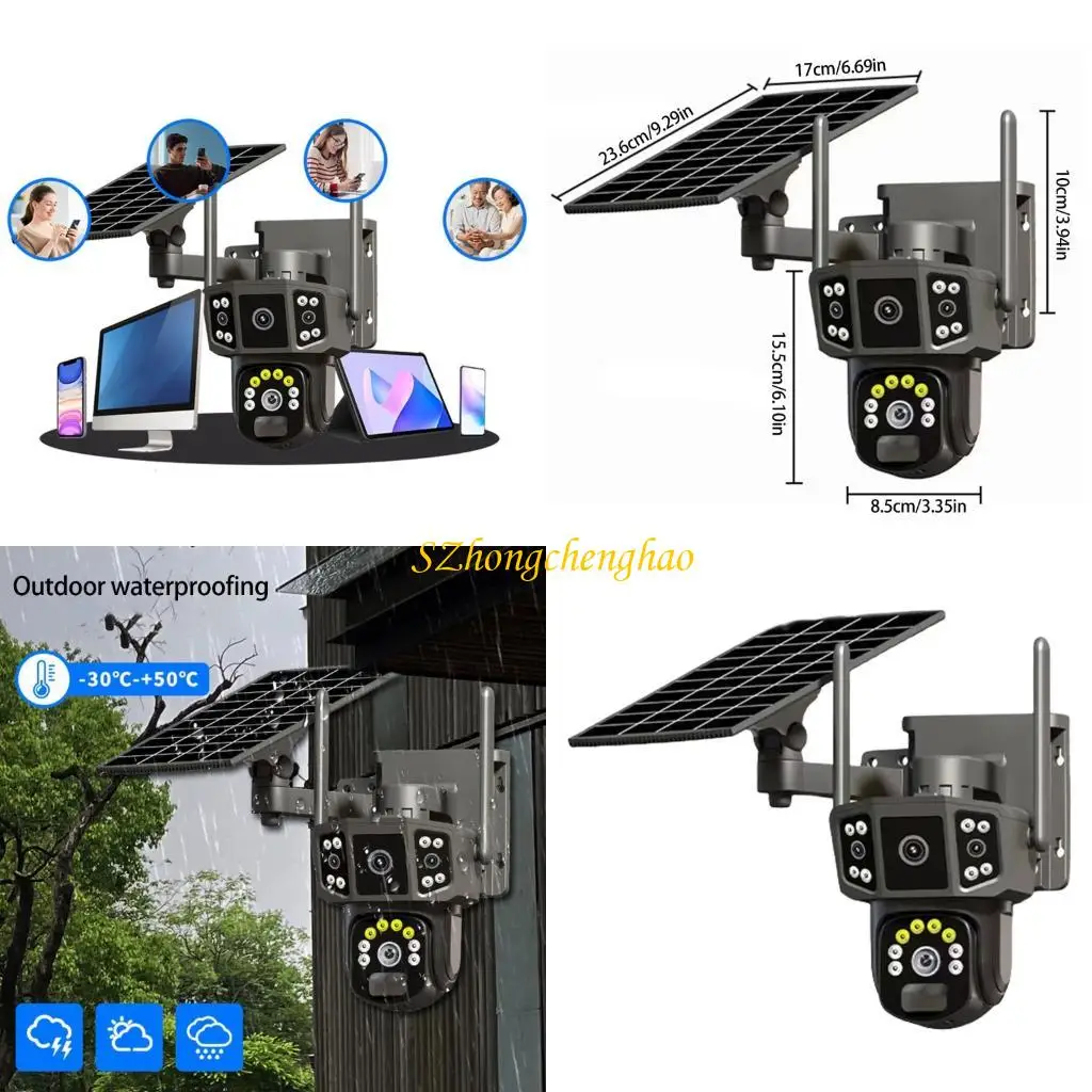 Solar Outdoor Camera Wireless Solar Camera 8W Panel Wireless 4MP Resolution Panoramic View Motion Trackings for Home 601D
Solar Outdoor Camera Wireless Solar Camera 8W Panel Wireless 4MP Resolution Panoramic View Motion Trackings for Home 601D