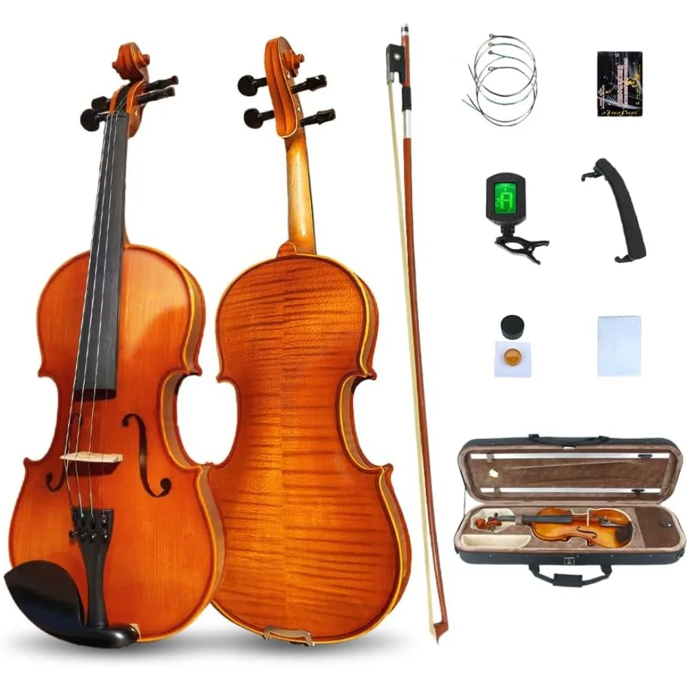 1/2 Full Set Fiddle Violin, for Beginners Solid Wood Violins, with Bow Shoulder Rest Strings Flame Maple, Spruce Wood Violin
1/2 Full Set Fiddle Violin, for Beginners Solid Wood Violins, with Bow Shoulder Rest Strings Flame Maple, Spruce Wood Violin