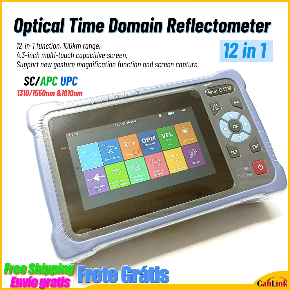 MINI OTDR 1310/1550nm 26/24dB &1610NM 22dB Fiber Optic Reflectometer Touch Screen VFL OLS OPM Event Map Ethernet Cable Tester
MINI OTDR 1310/1550nm 26/24dB &1610NM 22dB Fiber Optic Reflectometer Touch Screen VFL OLS OPM Event Map Ethernet Cable Tester