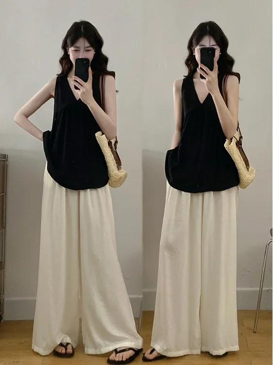 plus Size Casual Versatile Summer 2026 V-Neck Sleeveless Top Wide Leg Pants Two-Piece Set for plus Size Women Fashionable Com...
plus Size Casual Versatile Summer 2026 V-Neck Sleeveless Top Wide Leg Pants Two-Piece Set for plus Size Women Fashionable Com...