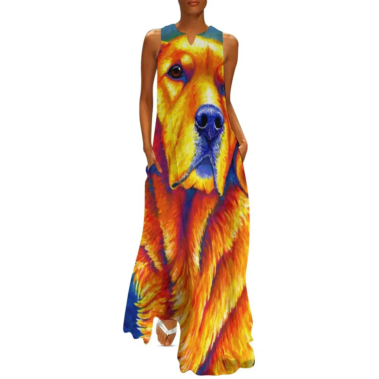 Faithful Friend - Colorful Golden Retriever Dog Long Dress Dress woman women's evening dresses Dress
Faithful Friend - Colorful Golden Retriever Dog Long Dress Dress woman women's evening dresses Dress