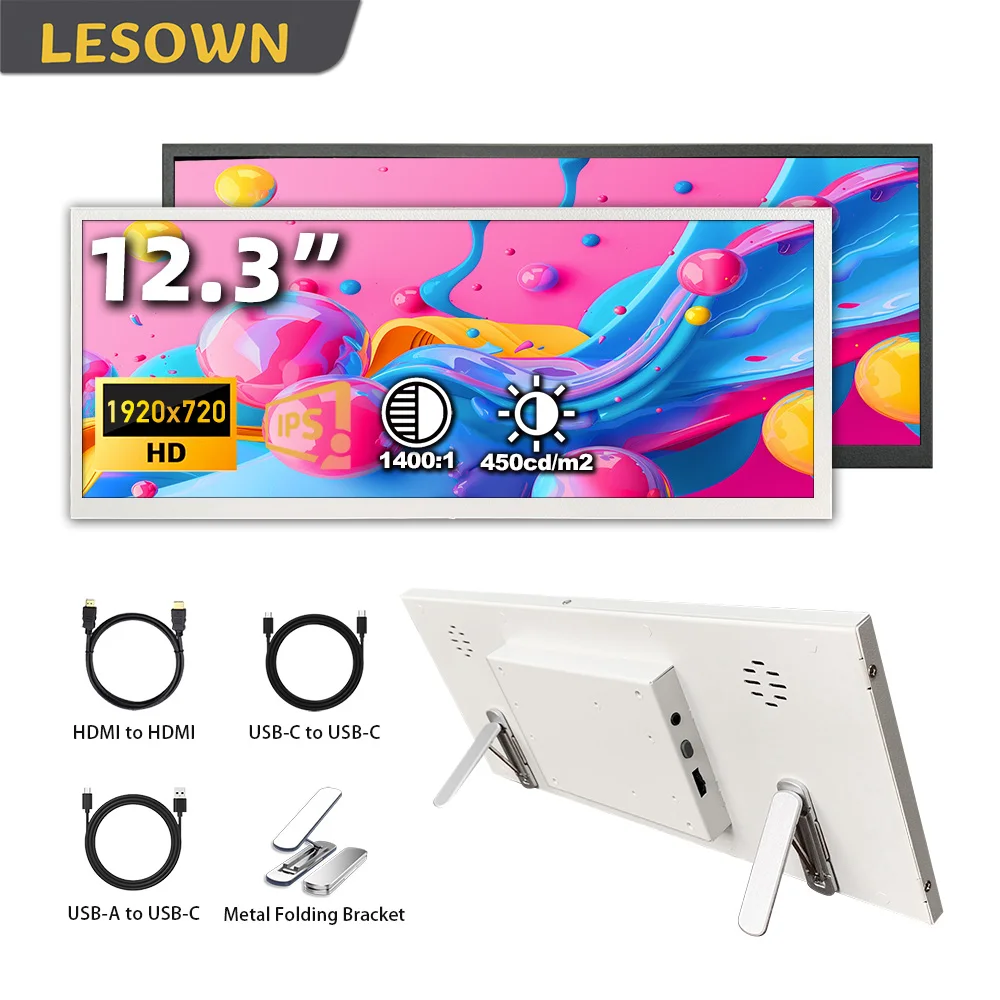LESOWN 12,3-дюймовый 1920x720 IPS-дисплей, портативный растянутый горизонтальный экран Plug & Play, сенсорная панель для ПК для ноутбука, Windows
LESOWN 12,3-дюймовый 1920x720 IPS-дисплей, портативный растянутый горизонтальный экран Plug & Play, сенсорная панель для ПК для ноутбука, Windows