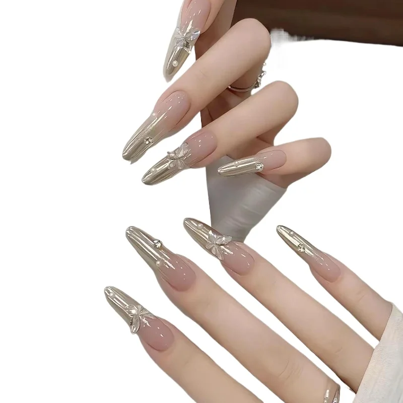 *New Pink Moonlight Butterfly Clear High Sense Handmade Wear Nail Fujia Thousand Gold Short Nail Sticker
*New Pink Moonlight Butterfly Clear High Sense Handmade Wear Nail Fujia Thousand Gold Short Nail Sticker
