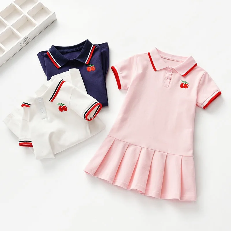 Girls Summer Dress Cotton Clothes for Children's 2-7 Year Polo Pleated Dress Kids Casual Short Sleeve Pink College Style Dresses
Girls Summer Dress Cotton Clothes for Children's 2-7 Year Polo Pleated Dress Kids Casual Short Sleeve Pink College Style Dresses