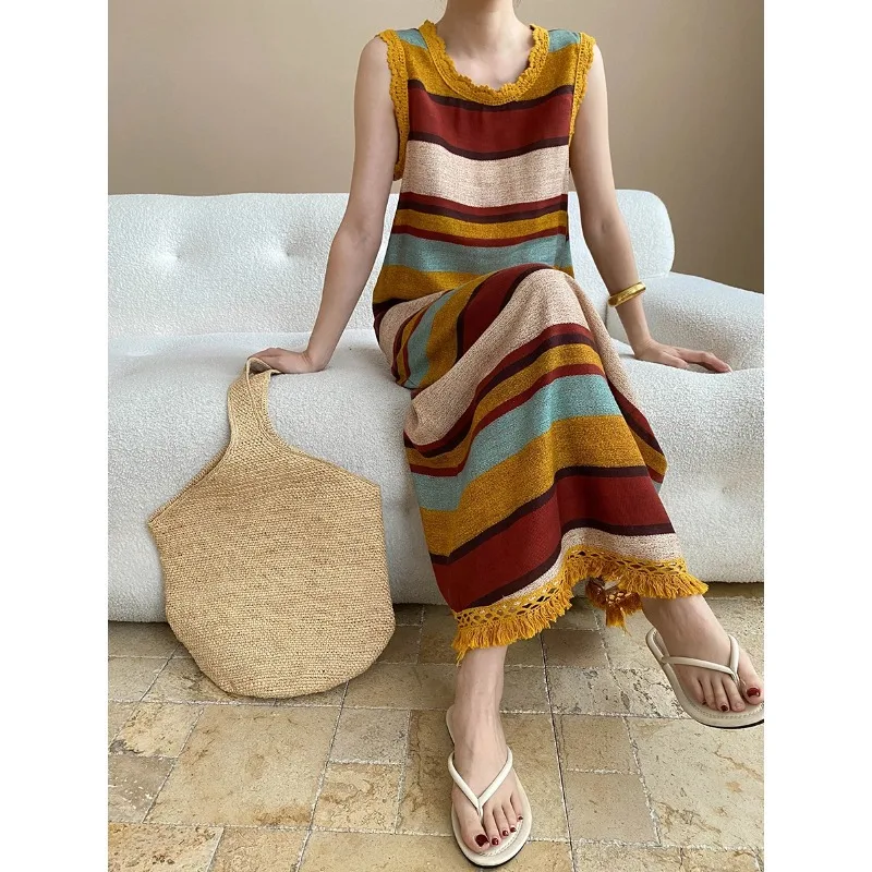 Льняной топ в полоску с круглым вырезом Lazy Vaion Sle Suzhou Cass Clothing, с высокой талией, из шелковистой ткани, для летних прогулок
Льняной топ в полоску с круглым вырезом Lazy Vaion Sle Suzhou Cass Clothing, с высокой талией, из шелковистой ткани, для летних прогулок