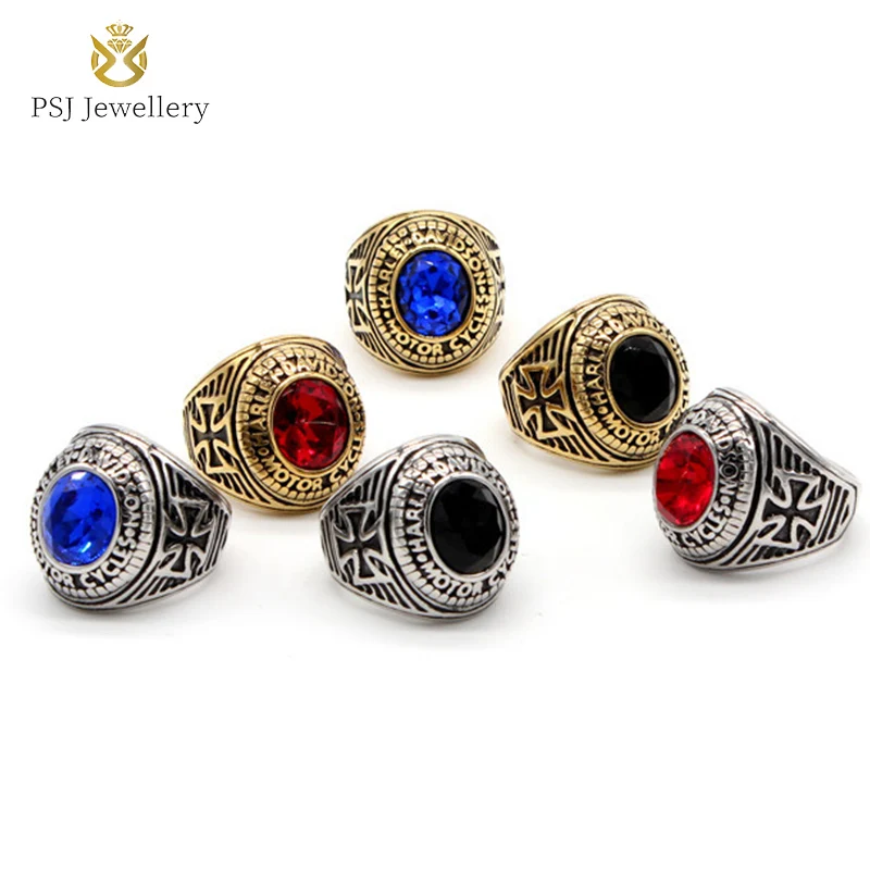 PSJ Jewellery Fashion Vintage Red / Blue / Black Gemstone Cross Silver / Gold Plated Titanium Stainless SteeL Rings for Men
PSJ Jewellery Fashion Vintage Red / Blue / Black Gemstone Cross Silver / Gold Plated Titanium Stainless SteeL Rings for Men