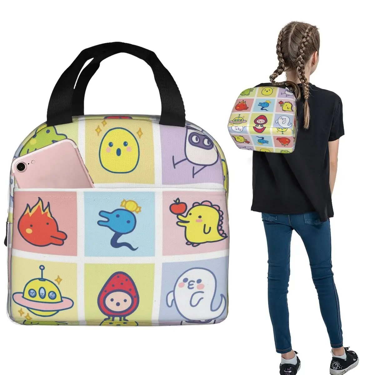 Tamagotchi Character Collage Insulated Lunch Bag for Women Children Leakproof Food Boxes Thermal Lunch Box Tote
Tamagotchi Character Collage Insulated Lunch Bag for Women Children Leakproof Food Boxes Thermal Lunch Box Tote