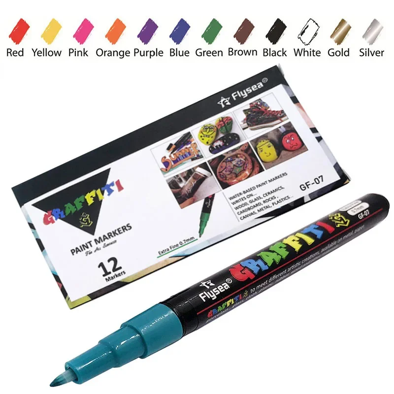 12/18/24/28Color Acrylic Marker Set 0.7mm French Manicure Hook Line Painting Graffiti Stone Comic Design Brush Art Stationery
12/18/24/28Color Acrylic Marker Set 0.7mm French Manicure Hook Line Painting Graffiti Stone Comic Design Brush Art Stationery