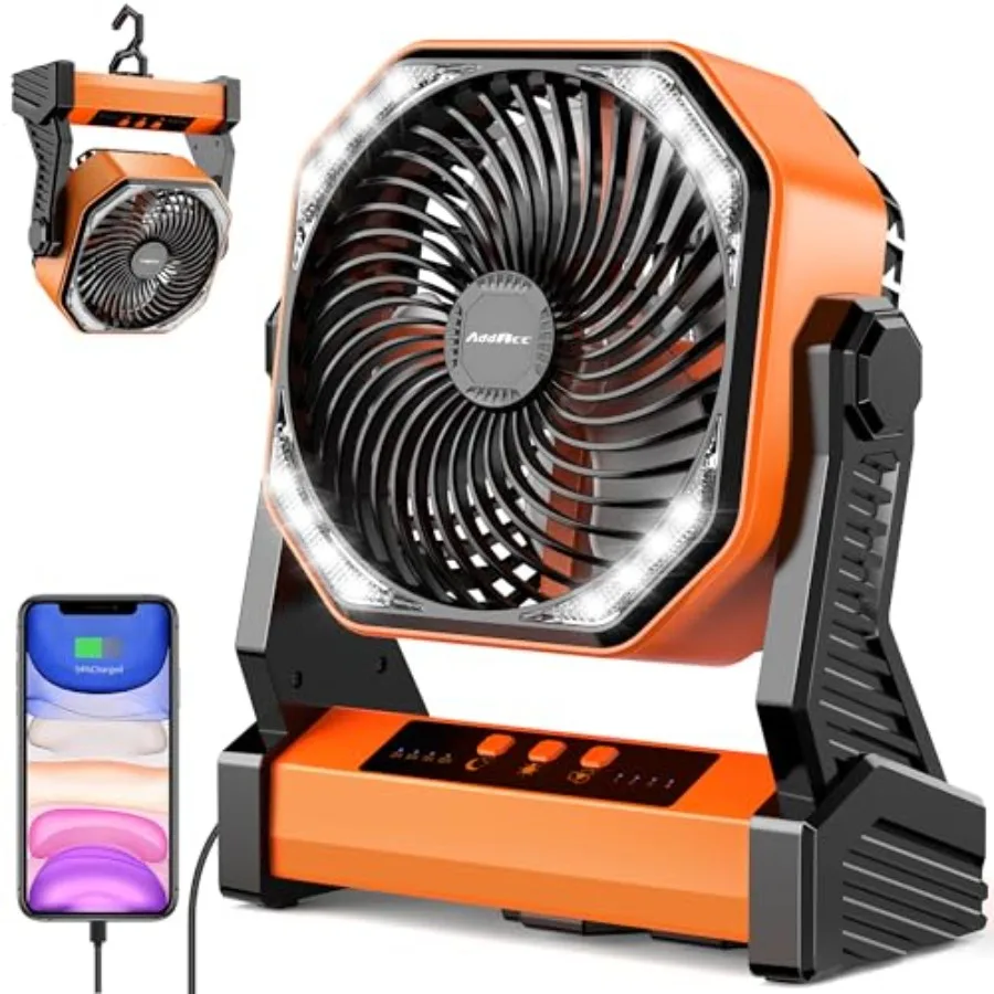 20000mAh Battery Powered Camping Fan 58Hrs Rechargeable Portable Fan 400LM Light 360° Hook Whisper Quiet Battery Operated Fan f
20000mAh Battery Powered Camping Fan 58Hrs Rechargeable Portable Fan 400LM Light 360° Hook Whisper Quiet Battery Operated Fan f