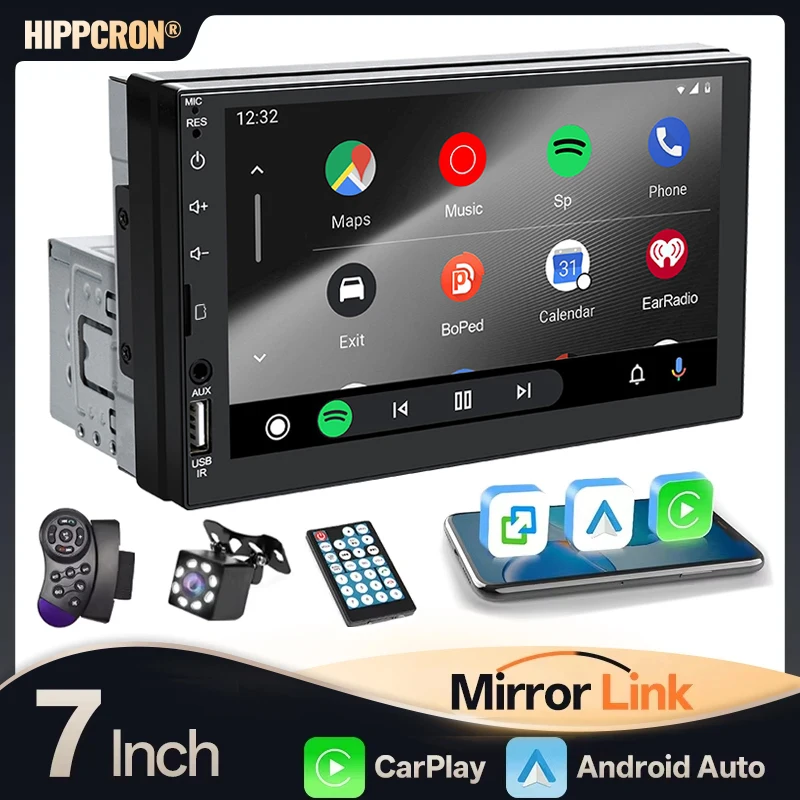 HIPPCRON 1 Din Car Radio 7inch Car Multimedia Player HD Touch Screen FM AUX Input Bluetooth MirrorLink Universal Autoradio
HIPPCRON 1 Din Car Radio 7inch Car Multimedia Player HD Touch Screen FM AUX Input Bluetooth MirrorLink Universal Autoradio