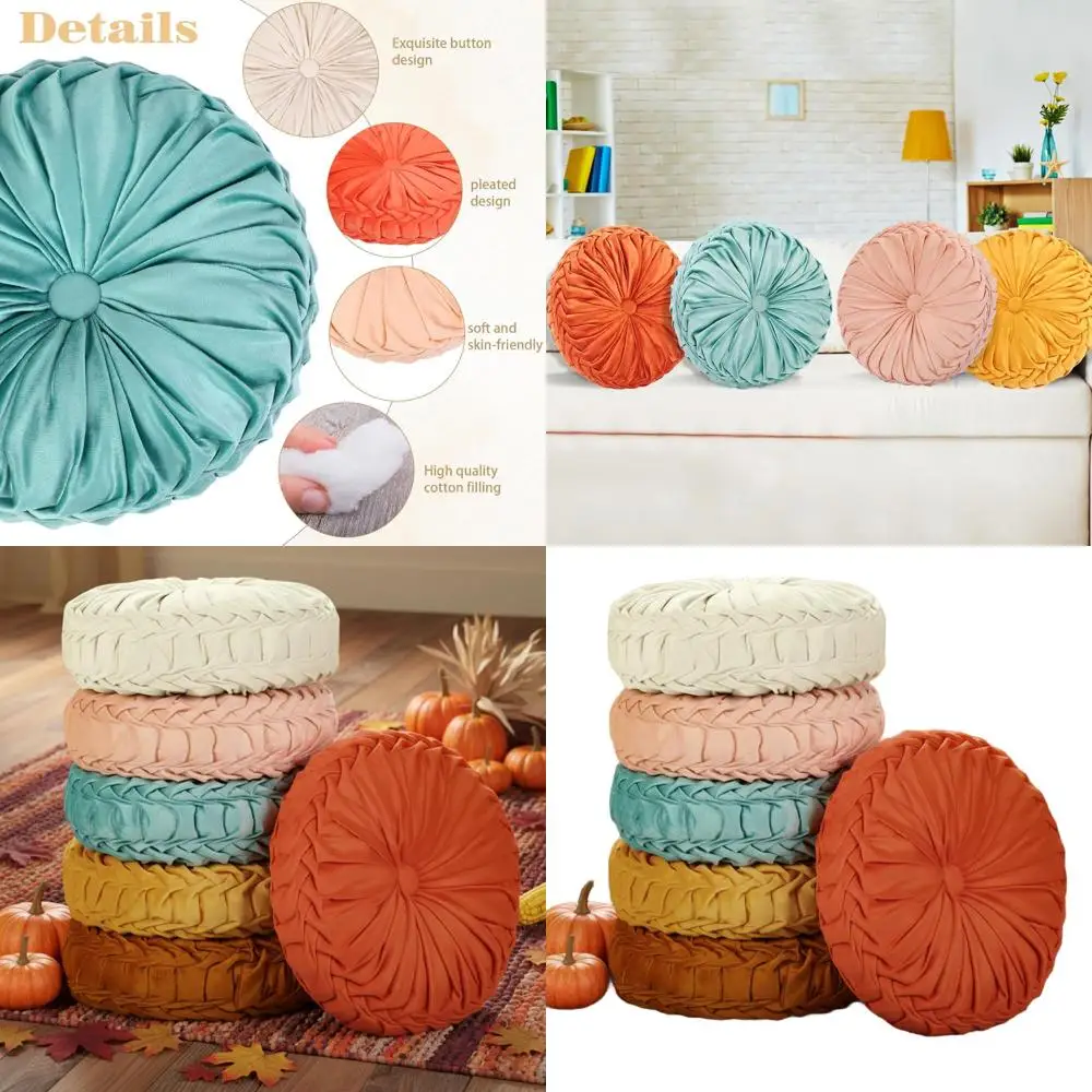 Set of 6 15 Round Velvet Floor Pillows - Saffron Yellow - Decorative Cushions for Living Spaces
Set of 6 15 Round Velvet Floor Pillows - Saffron Yellow - Decorative Cushions for Living Spaces